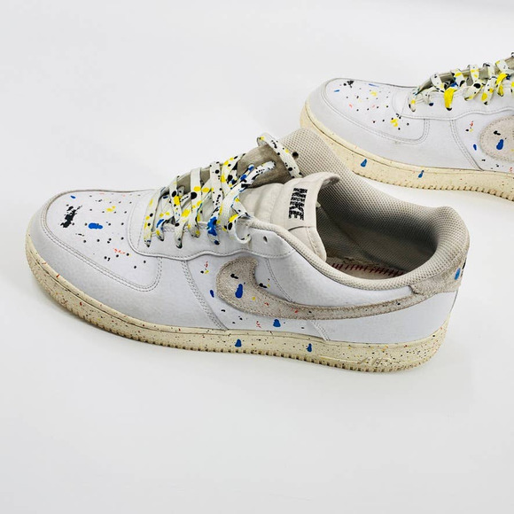 Nike Air Force 1 Low '07 LV8 Paint Splatter White Sail Sneakers Size 15 Men's - Picture 8 of 12